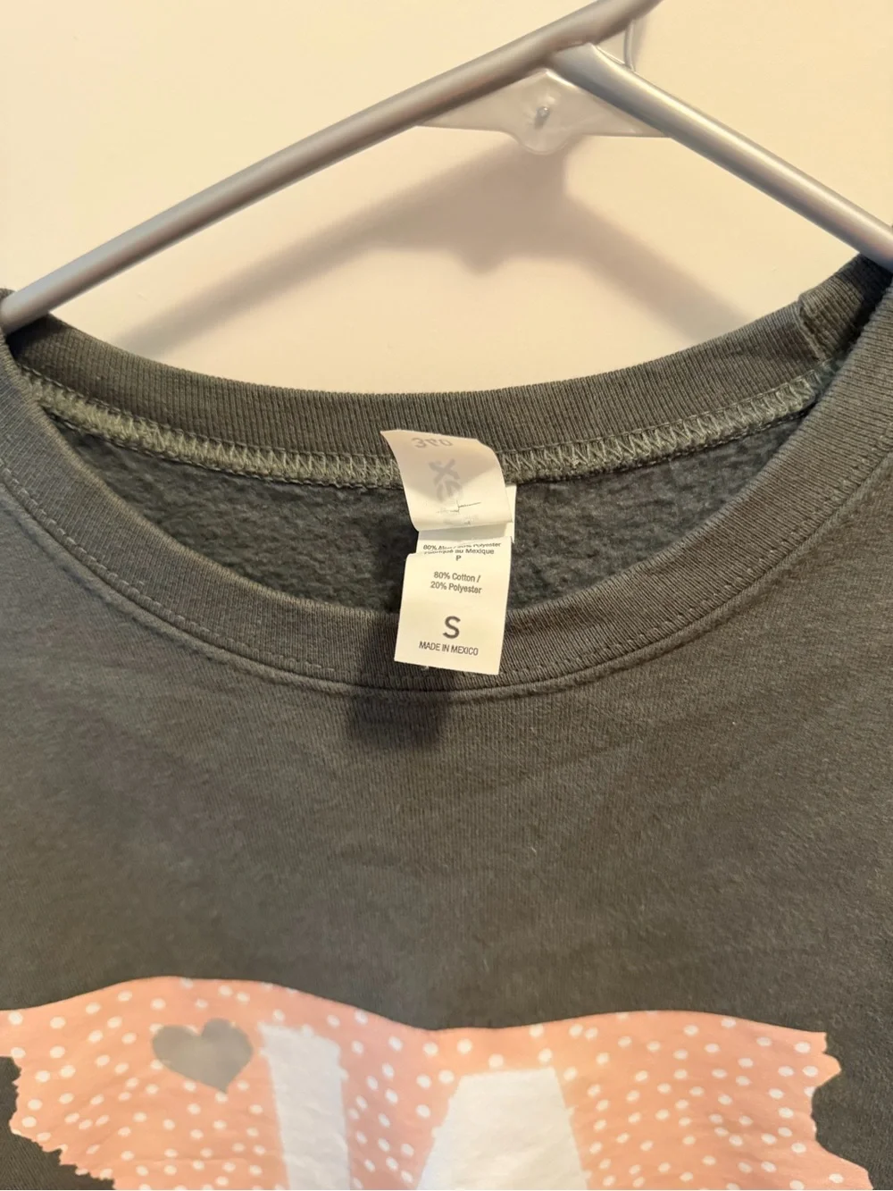Women's Iowa Olive Green Crewneck Sweatshirt with Pink Graphic Size Small